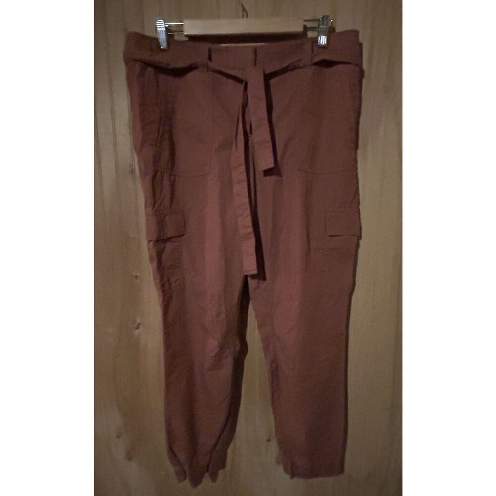 LOFT Cargo Jogger Light Burnt Orange Pants Tapered Women’s Size 12